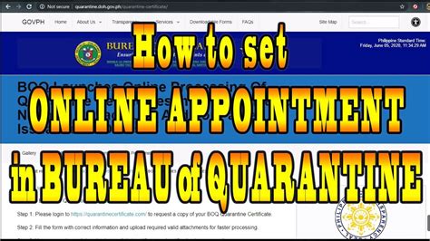 beauro of quarantine online appointment|Bureau of Quarantine .
